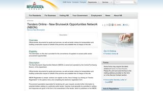 Tenders Online - New Brunswick Opportunities Network (NBON)