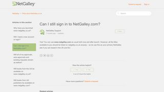 Can I still sign in to NetGalley.com? – NetGalley