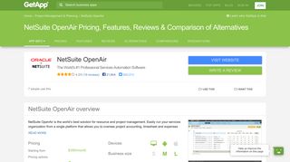 NetSuite OpenAir Pricing, Features, Reviews & Comparison of ...