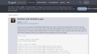 NoMAD with NoMAD Login | Discussion | Jamf Nation
