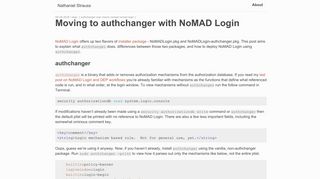 Moving to authchanger with NoMAD Login - Nathaniel Strauss