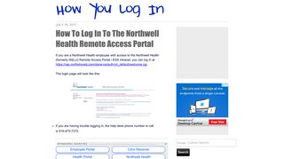 How To Log In To the Northwell Health Remote Access Portal