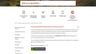 How do I get my NOW TV Entertainment Pass and how do I activate it?