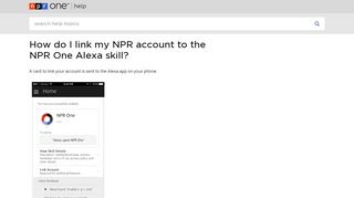 NPR One | How do I link my NPR account to the NPR ... - NPR | Help