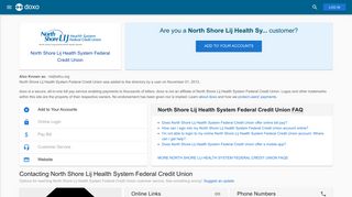 North Shore Lij Health System Federal Credit Union: Login, Bill Pay ...