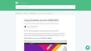 Using OneNote at home (NSW DET) | One Education Help Center