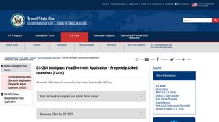 DS-260 Immigrant Visa Electronic Application - Frequently Asked ...