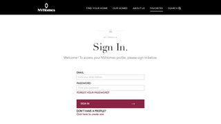 Sign In - NVHomes