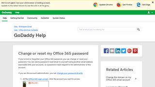 Change or reset my Office 365 password | GoDaddy Help US