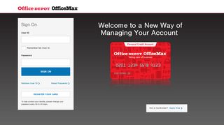Office Depot Credit Card: Sign On