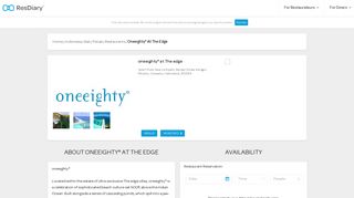 oneeighty° at The edge - Book restaurants online with ResDiary