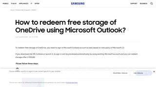How to redeem free storage of OneDrive using Microsoft Outlook ...