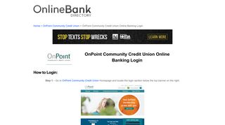 OnPoint Community Credit Union Online Banking Login - Online Bank ...