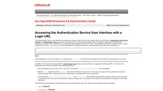 Accessing the Authentication Service User Interface with a Login URL ...