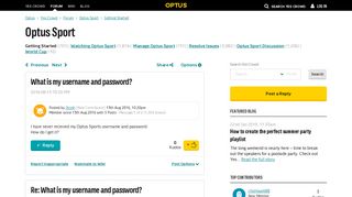 What is my username and password? - Yes Crowd - Optus