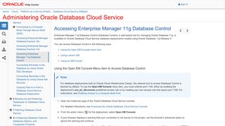 Accessing Enterprise Manager 11g Database Control - Oracle Docs