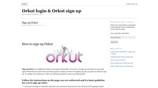 Sign up Orkut - Orkut login & Orkut sign up