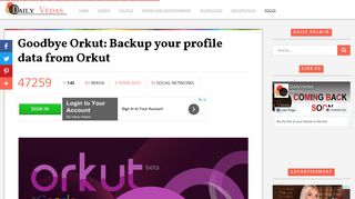 Goodbye Orkut: Backup your profile data from Orkut - DailyVedas