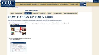How do I sign up? - LIBBIs - Library Guides at Oral Roberts University
