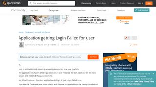 [SOLVED] Application getting Login Failed for user - SQL Server ...