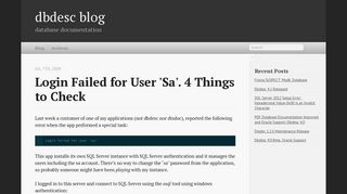 Login failed for user 'sa'. 4 things to check - dbdesc blog