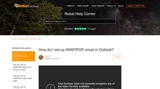 How do I set up IMAP/POP email in Outlook? – Rebel.com Help Center