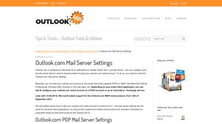 Outlook.com Mail Server Settings - Outlook Add-ins