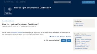 How do I get an Enrolment Certificate? - Support Home Page - Service