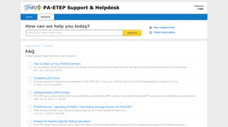 FAQ : PA-ETEP Support & Helpdesk