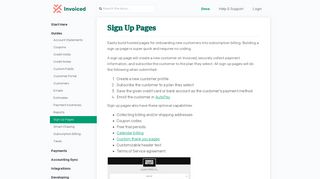 Invoiced | Sign Up Pages