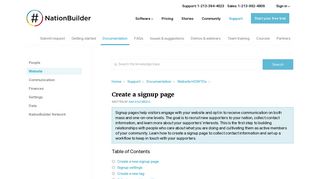 Create a signup page on NationBuilder