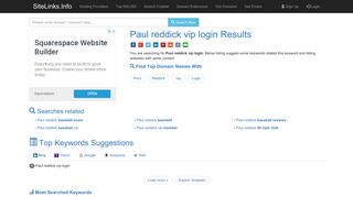 Paul reddick vip login Results For Websites Listing - SiteLinks.Info