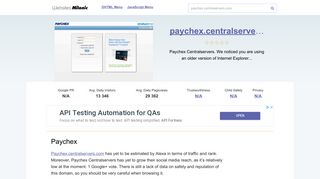 Paychex.centralservers.com website. Paychex.