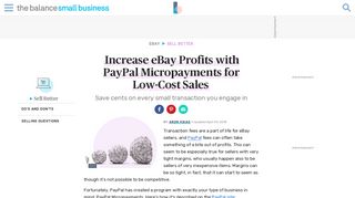 Increase eBay Profits with PayPal Micropayments
