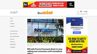 RBI tells Paytm Payments Bank to stop adding new customers with ...