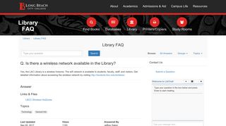 Is there a wireless network available in the Library? - Library FAQ