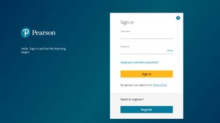 Pearson Sign In - Mastering Chemistry