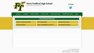 Parent and Student Information - Penn-Trafford High School