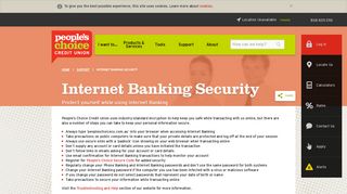 Internet Banking Security | People's Choice Credit Union