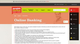 Online Banking Security Advice | People's Choice Credit Union