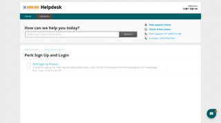 Perk Sign Up and Login : Helpdesk