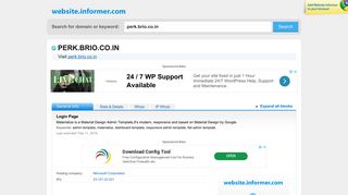 perk.brio.co.in at WI. Login Page - Website Informer