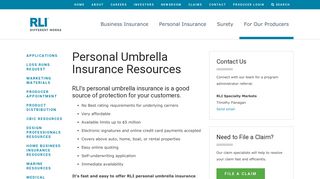 Personal Umbrella Insurance Resources | RLI Corp