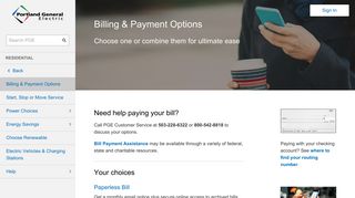 Billing & Payment Options - Residential | PGE