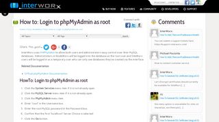 How to: Login to phpMyAdmin as root | InterWorx