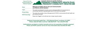 Piedmont Community Health Plan SOCR