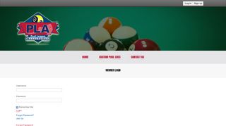 Member Login | Pool League Association (PLA)