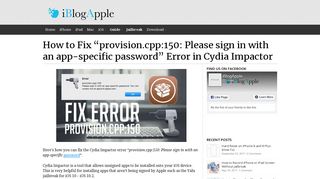 cydia impactor please sign in with an app-specific password