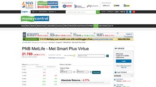 PNB MetLife - Met Smart Plus Virtue - Moneycontrol