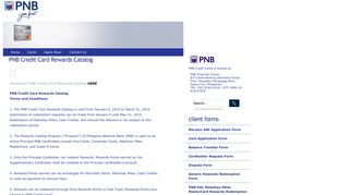 PNB Credit Card Rewards Catalog - PNB Credit Cards Home